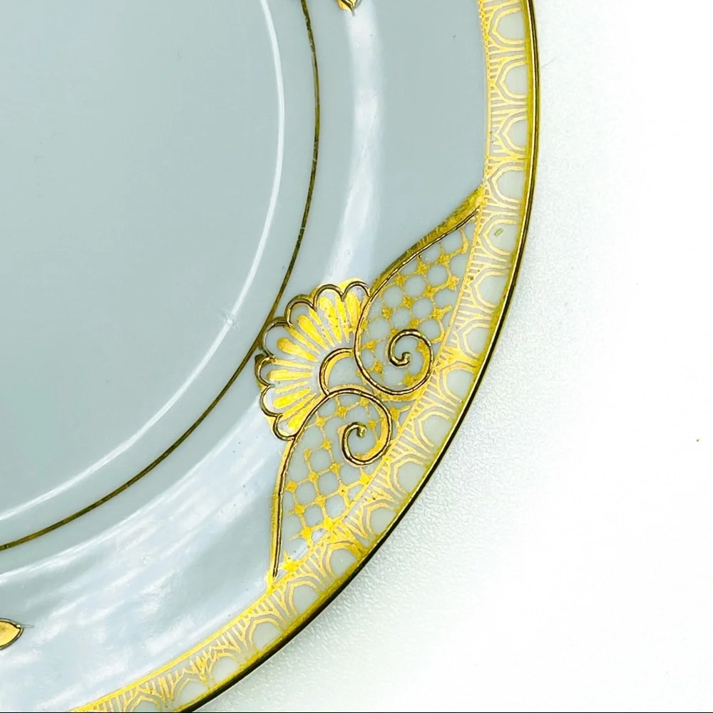 Vintage Noritake Hand Painted Gold and White Dessert Plate 6.5” - Picture 3 of 5